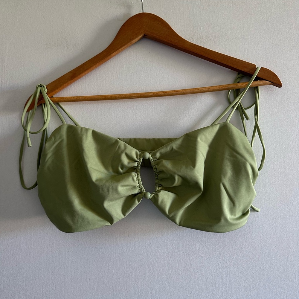 Tularosa Green Moss Luella Bead Accent Bikini Top size XL EUC - Picture 5 of 9